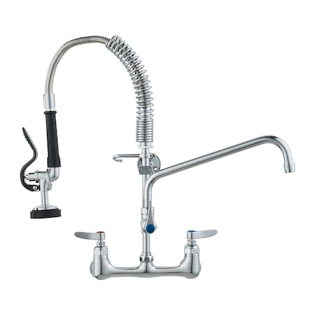 Vevor Commercial Wall Mount Kitchen Sink Faucet Pre-Rinse Sprayer 21" Height 5803A-12-21