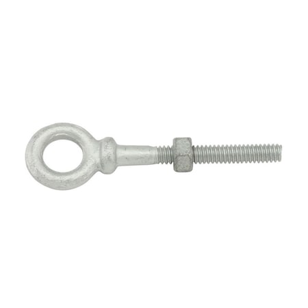 0.38 x 6 in. Forged 1030 Carbon Steel Hot Dip Galvanized Shoulder Type Eye Bolts - Pack of 2, 2PK