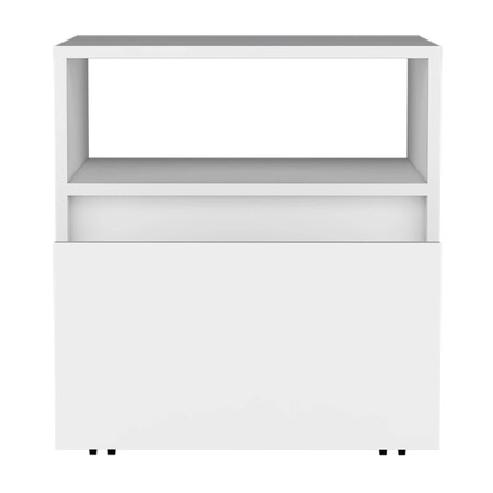 Homeroots 21" White Wood One Drawer Nightstand 543682