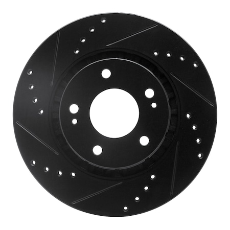 Dynamic Friction Co DFC Brake Rotor - Drilled and Slotted - Black 633-72044L