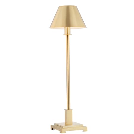 Jonathan Y Roxy 26" Metal Shade LED Table Lamp, Brushed Brass JYL6006B