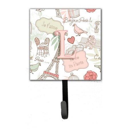 Carolines Treasures Letter L Love In Paris Pink Leash and Key Holder CJ2002-LSH4