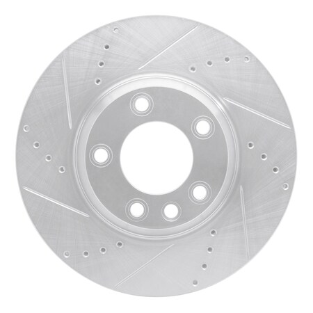 Dynamic Friction Co DFC Brake Rotor - Drilled and Slotted - Silver 631-74052D