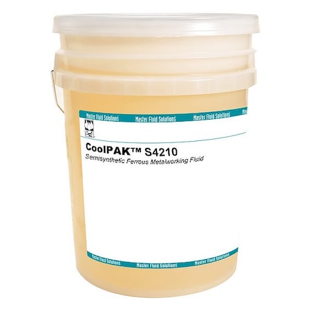 Coolpak Metalworking Fluid, S4210, Semisynthetic, 5 gal, Pail, Colorless to Yellow CPS4210-5G