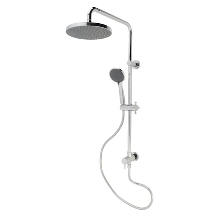 Kingston Brass Wall Mount Rain Drop Shower System with Hand Shower, Polished Chrome KSG2391D