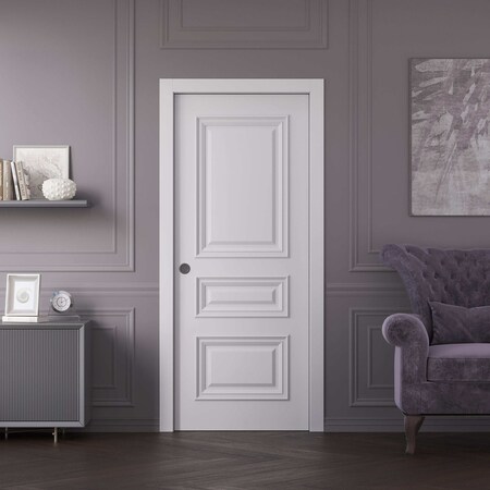 Sartodoors Sliding Pocket Door 24x96 inches White Solid Core Modern Interior ROYAL9833PD-EMAL-2496