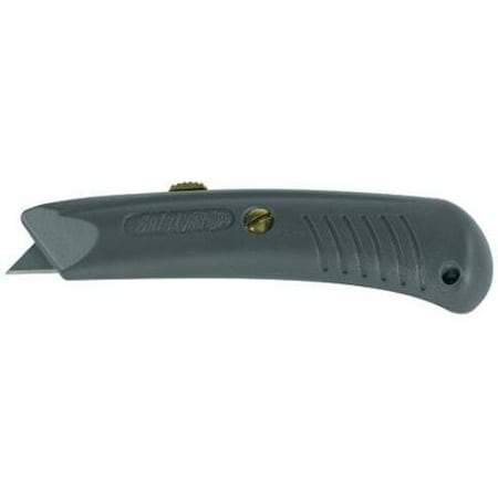 Partners Brand Utility Knife, Safety Grip, Gray, PK10 Safety Blade, 10 PK KN114