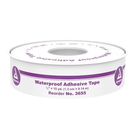 Dynarex Waterproof Adhesive Tape, 1/2"x10 Yards, 144PK 3655