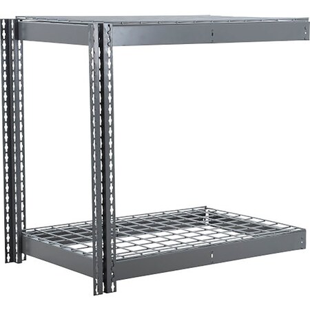 Global Industrial 2 Shelf, Heavy Duty Boltless Shelving, Add On, 48"W x 18"D x 36"H, Wire Deck B3171648