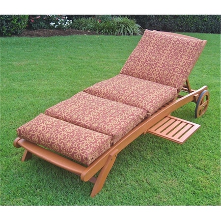 International Caravan Royal Tahiti Outdoor Wood Chaise Lounge with Wheels TT-SL-008