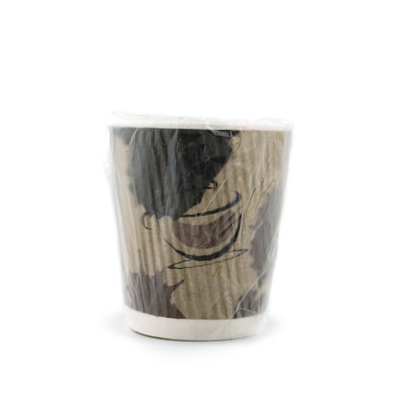 Rdi Ripple Cup Generic Kraft Wrapped 9oz 900cs, 900PK CP-RIP-9 KFT