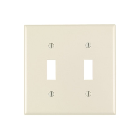 Leviton Almond 2 gang Plastic Toggle Wall Plate 78109-T