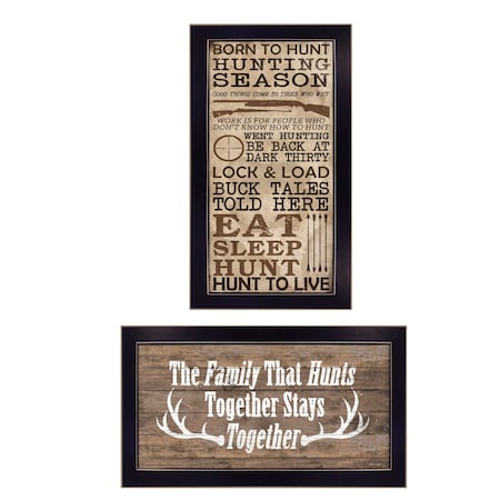 Homeroots Set Of Two Hunting Season Black Framed Print Wall Art, 2PK 405769