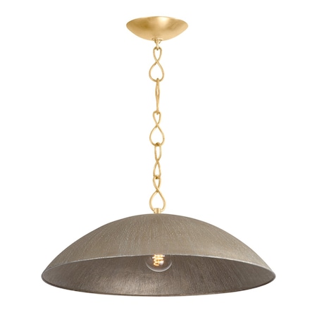Hudson Valley Lighting Becki Owens X Eve 1 Light Pendant 24 In. Vintage Gold Leaf/Warm Silver Leaf BKO1400-VGL/TWL