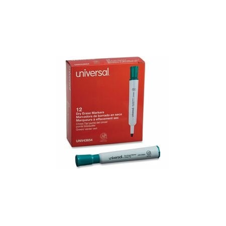 Universal Dry Erase Marker, Chisel Tip Green 12PK UNV43654