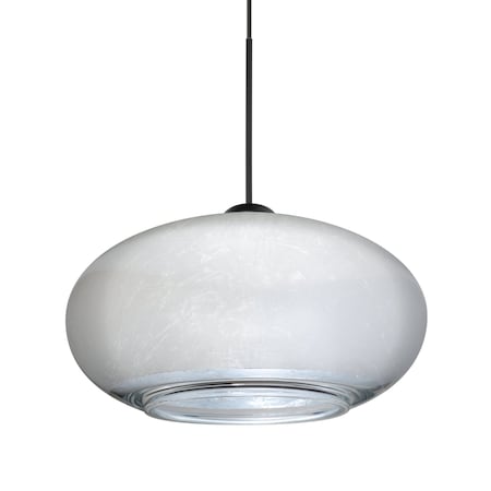 Besa Lighting Besa Brio 7 Pendant, Silver Foil, Black Finish, 1x 5W LED 1XT-2492SF-LED-BK