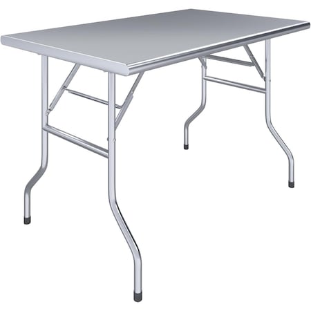 Amgood 30 in. x 48 in. Stainless Steel Open Base Folding Work Table AMG FWT-3048-Z