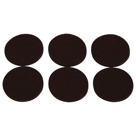 Prosource Furniture Pad, Felt Cloth, Brown, 1-3/8 in Dia, 5/64 in Thick, Round FE-50221-PS