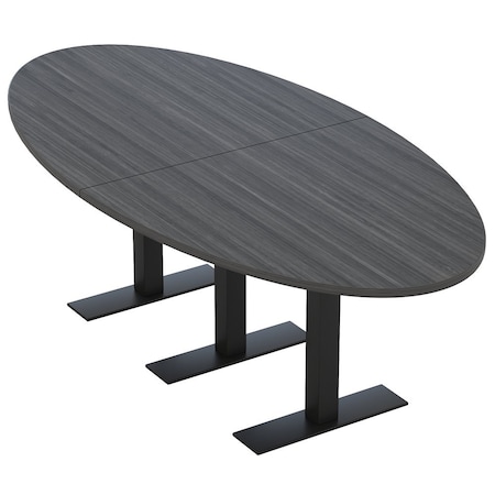 Skutchi Designs 8ft Oval Conference Table With Power | Harmony Series | 6 Person Meeting Room Table HAR-OVL-48X96-T.BK-WA7949-NA