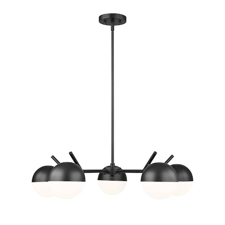 Z-Lite Realm Sphere 5 Light Chandelier, Matte Black, 32 In W x 8 In H 7517-5MB