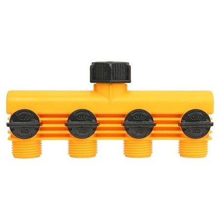 Landscapers Select Tap Manifold Connector, 4 Way, BlackYellow YM20820