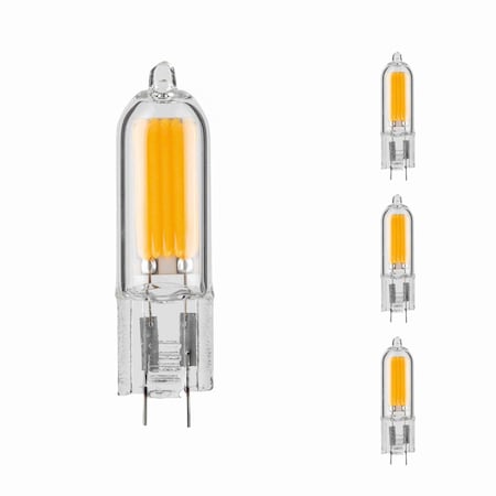 Bulbrite LED Filament, 1.8 Watt Dimmable T5 Light Bulb, Clear Finish, GY6.35 Base, 2700K, 140 Lumens, 4PK 862041