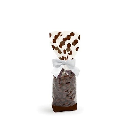 Nashville Wraps Chocolate Polka Dots 1.4 mil Cello Bags, 2.25x1.5x8.75, 100PK 96261