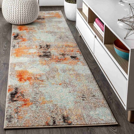 Jonathan Y Contemporary POP Modern Abstract Vintage Cream/Orange 2 ft. x 8 ft. Runner Rug CTP104B-28