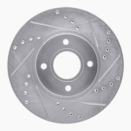 Dynamic Friction Co DFC Brake Rotor - Drilled and Slotted - Silver 631-54075R