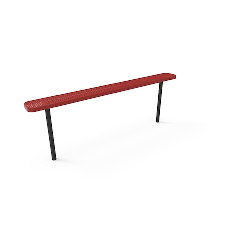 Mytcoat 8ft Outdoor Bench without Back, Inground, Red, Punched Steel, Industry Standard Coating 804286