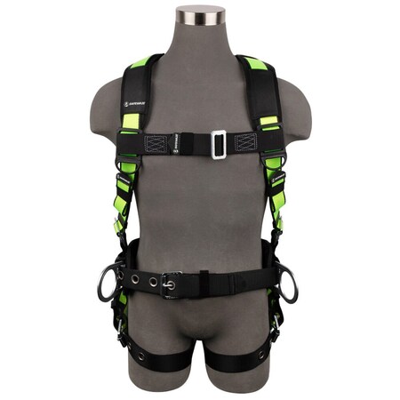 Safewaze PRO Construction Harness 3D, MB Chest, TB Legs, Fixed Waist Pad 3X FS170-3X
