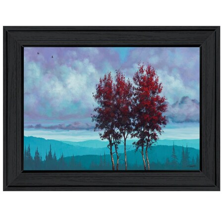 Homeroots Two Red Trees 2 Black Framed Print Wall Art 405599