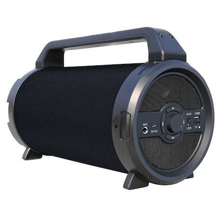 Ampd Bazooka Barrel Fabric Bluetooth Speaker with Microphone Black AA-JAMSPEAK-BARREL-FABRIC