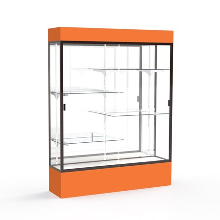 Ghent Lighted Floor Display Case 60x80x16, Mirror, Bronze 3175MB-BZ-OR