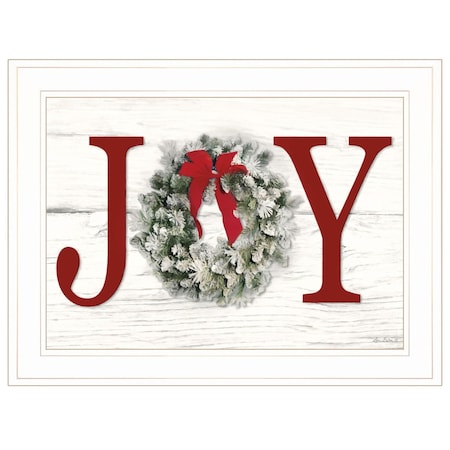 Homeroots Christmas Joy 4 White Framed Print Wall Art 405032