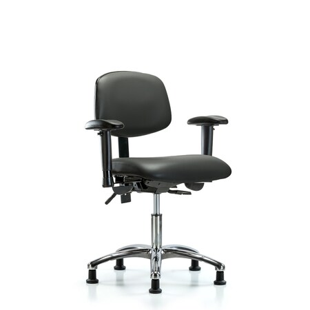 Blue Ridge Ergonomics Vinyl Chair, Vinyl, Adjustable Arms BR-VDHCH-CR-T0-A1-RG-8823