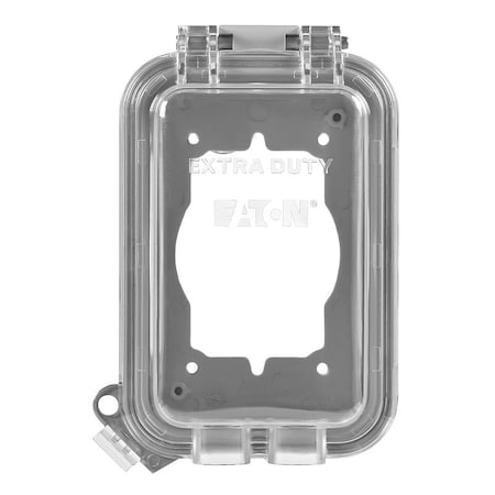 Eaton Wiring Devices WIU-1 Cover, 3-1/4 in L, 4-29/64 in W, Rectangular, Polycarbonate, Gray WIU-1/WIUX-1CL