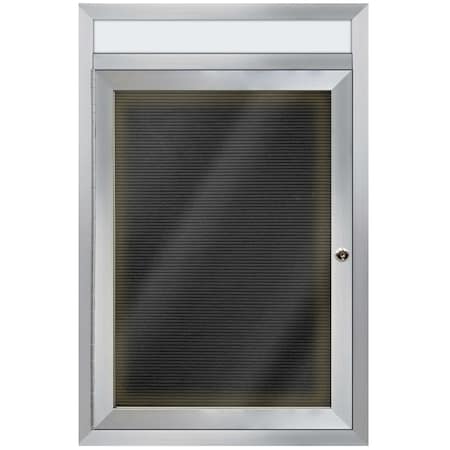 Aarco Illuminated Enclosed Letter Board Directory w/ Clear Satin Anodized Al Frame Header, 24''Hx18''W ADC2418HI