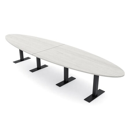Skutchi Designs 14ft Oval Conference Table With Power | Harmony Series | 12 Person Meeting Room Table HAR-OVL-48X168-T.BK-K458-NA