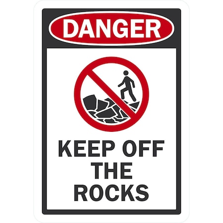 Lyle Keep Off The Rocks, 7x10, Non-Reflective, White G-17074-NA_7x10