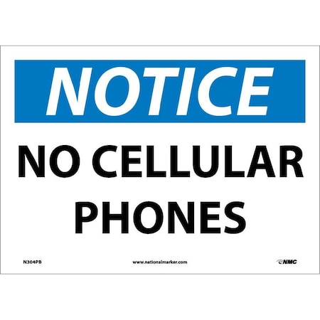 Nmc Notice No Cellular Phones Sign, N304PB N304PB