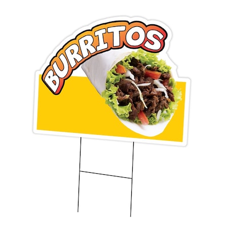 Signmission Burritos Yard Sign & Stake outdoor plastic coroplast window, C-DC-1216-Burritos C-DC-1216-Burritos