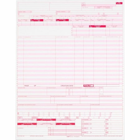 Tops Business Forms Tops Laser UB-04 Claim Forms, 1-Part, 8-1/2" x 11", White, 2500 Forms/Carton 59870R
