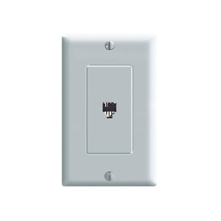 Leviton Telephone Wall Jack, Ivory 40649-I