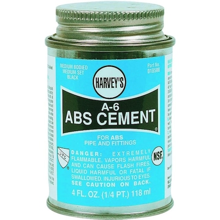 Wm H Harvey Co ABS CEMENT 4OZ BLACK 018500-24