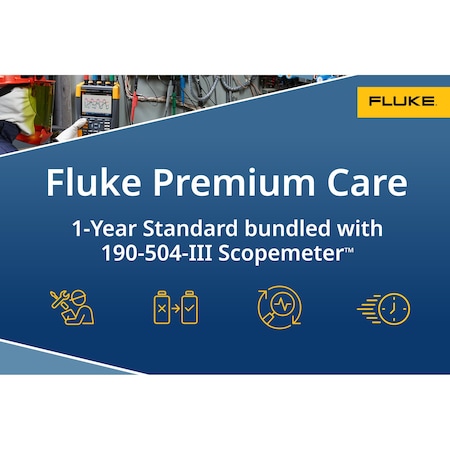 Fluke Handheld Oscilloscope, 500 MHz MHz, 4 Channels, 153 mm Full Color LCD with Fast Update Rate FLUKE-190-504/FPC