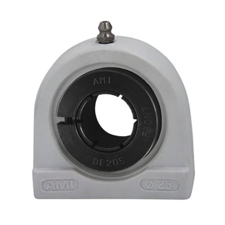Ami Bearings SINGLE ROW BALL BEARING - 40MM WIDE ACCU-LOC WHITE TAPPED BASE PILLOW BLOCK UETBL208W