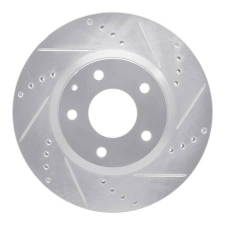 Dynamic Friction Co DFC Brake Rotor - Drilled and Slotted - Silver 631-80052R