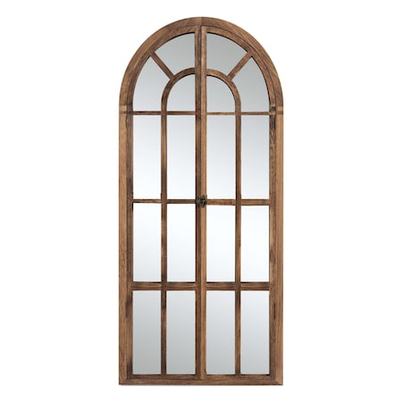 Homeroots 71" Brown Arch Wood Framed Standing Mirror 565138