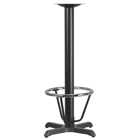 Flash Furniture Beverly 22'' x 22'' Restaurant Table X-Base with 3'' Dia. Bar Height Column and Foot Ring XU-T2222-BAR-3CFR-GG